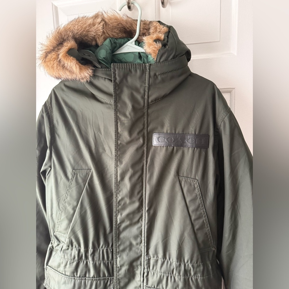 COACH Men's Green Parka Jacket - M